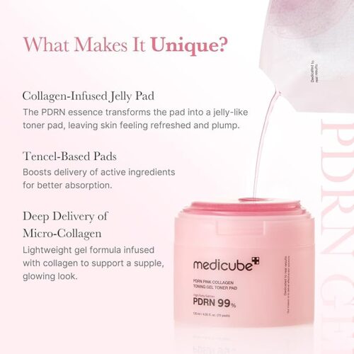 PDRN Pink Collagen Toning Gel Toner Pad